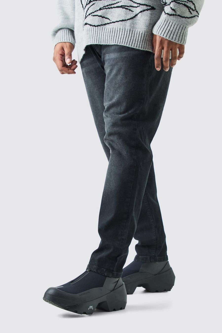 Grande taille - Jean skinny stretch, Washed black image number 1