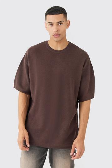 Oversized Knitted T-shirt chocolate