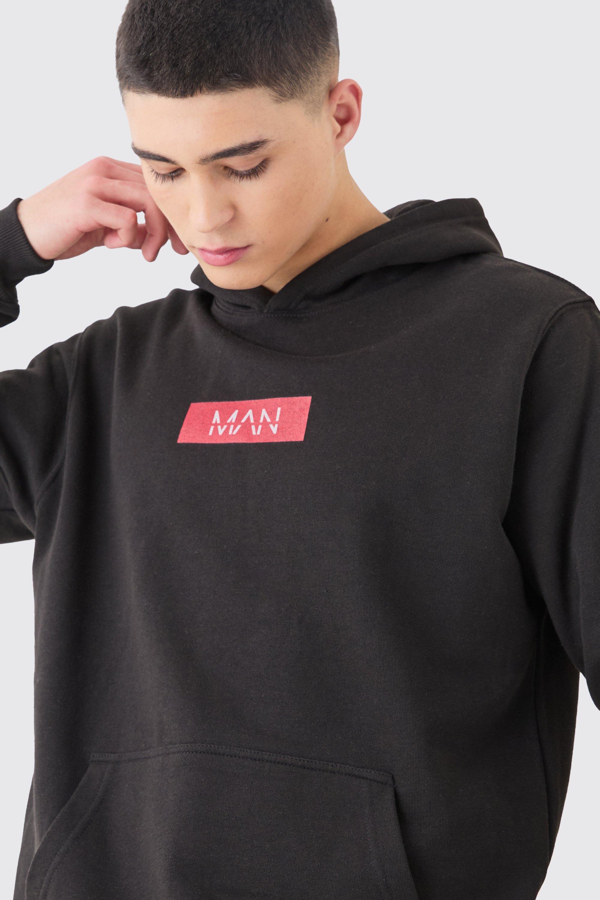 Man Print Hoodie boohoo IE