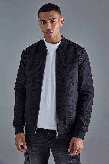 Ruched Effect Bomber Jacket black