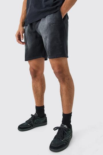 Man Gebleekte Gebleekte Baggy Shorts black