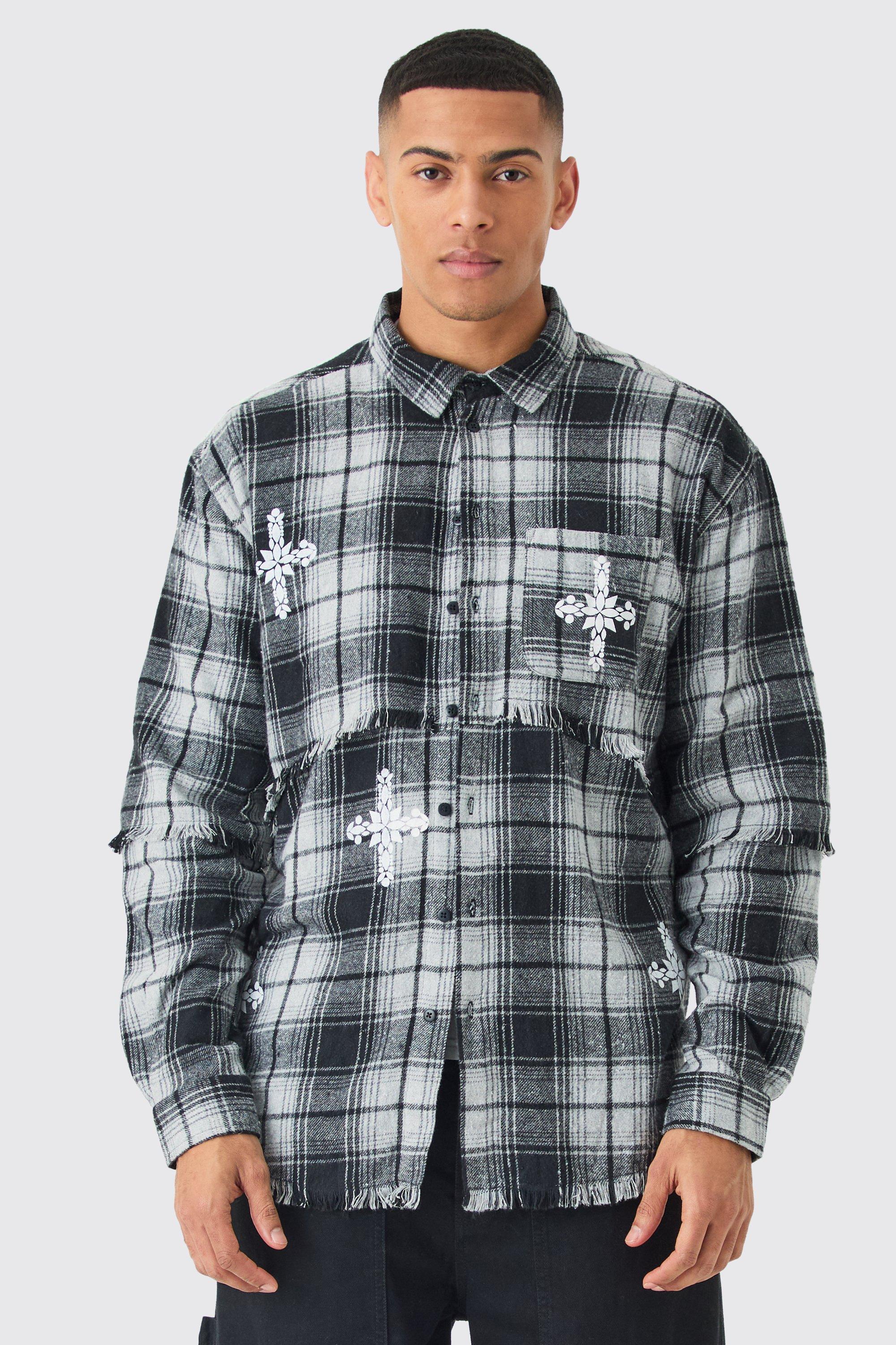 OVERSIZED LAYERED FLANNEL SHIRT サイズMよろしくお願いします