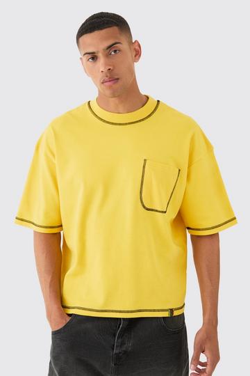 Oversized Boxy Placement Pocket T-shirt yellow