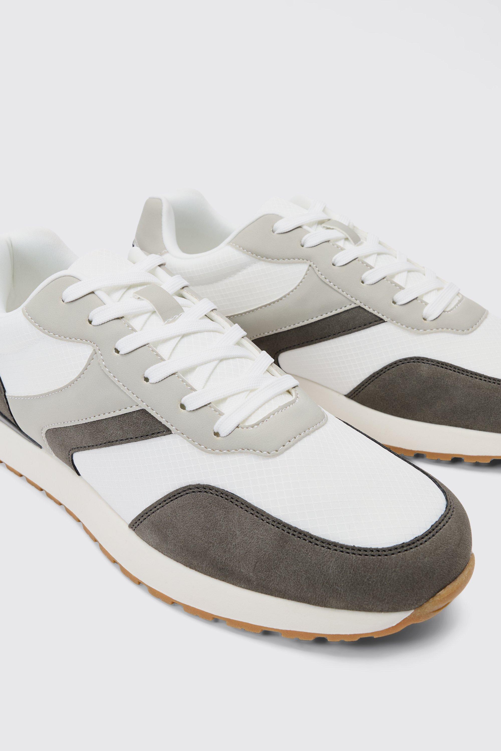 Contrast Chunky Sole Trainers In Charcoal
