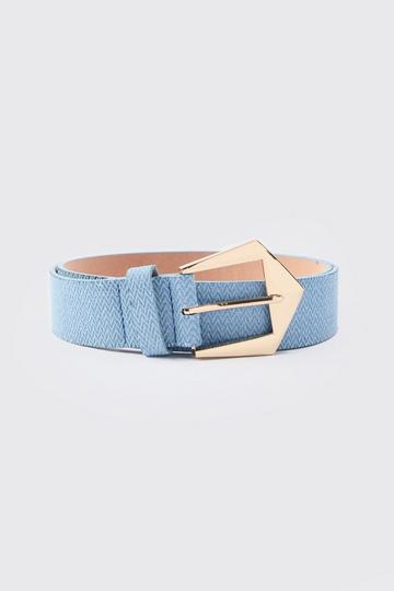 Plain Denim Belt In Blue blue