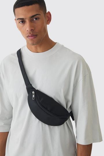 Nylon Cross Body Bag In Black