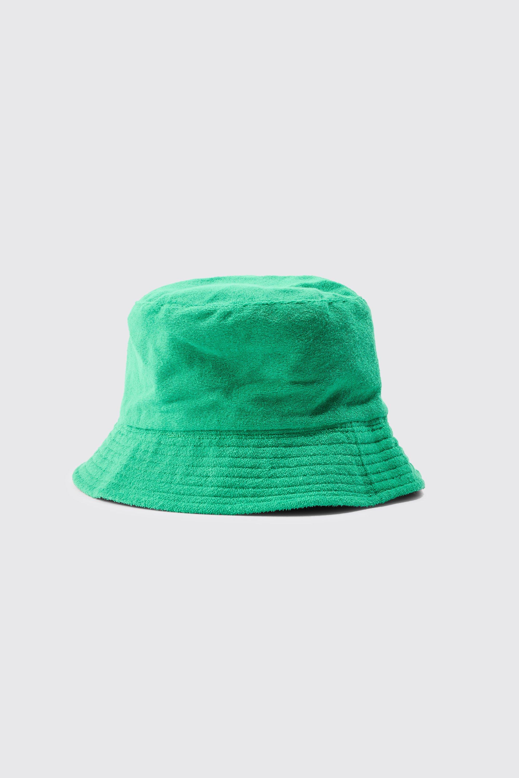 Forest Green Towel Bucket Hat with Green Striped Lining - Pakal