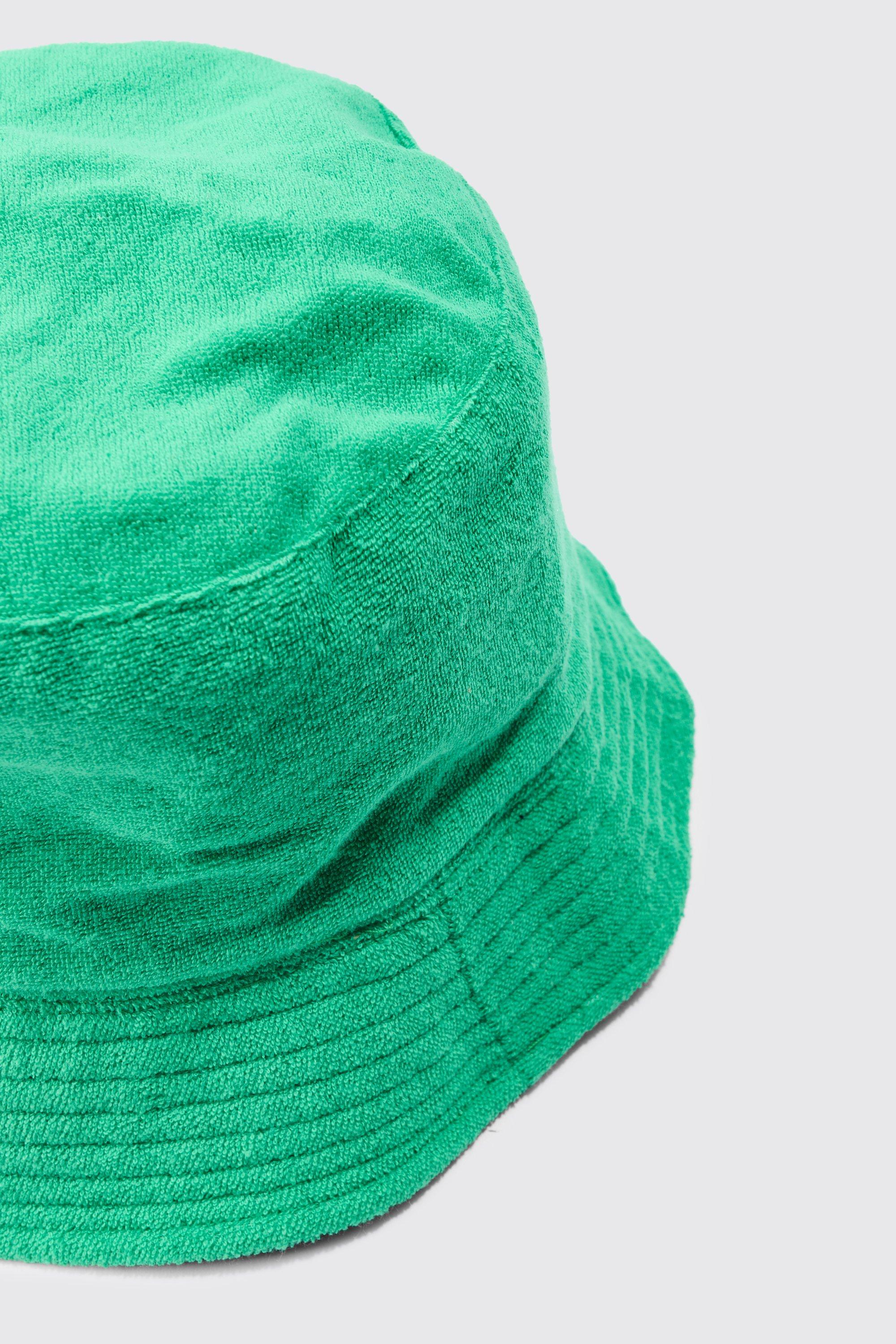 Forest Green Towel Bucket Hat with Green Striped Lining - Pakal