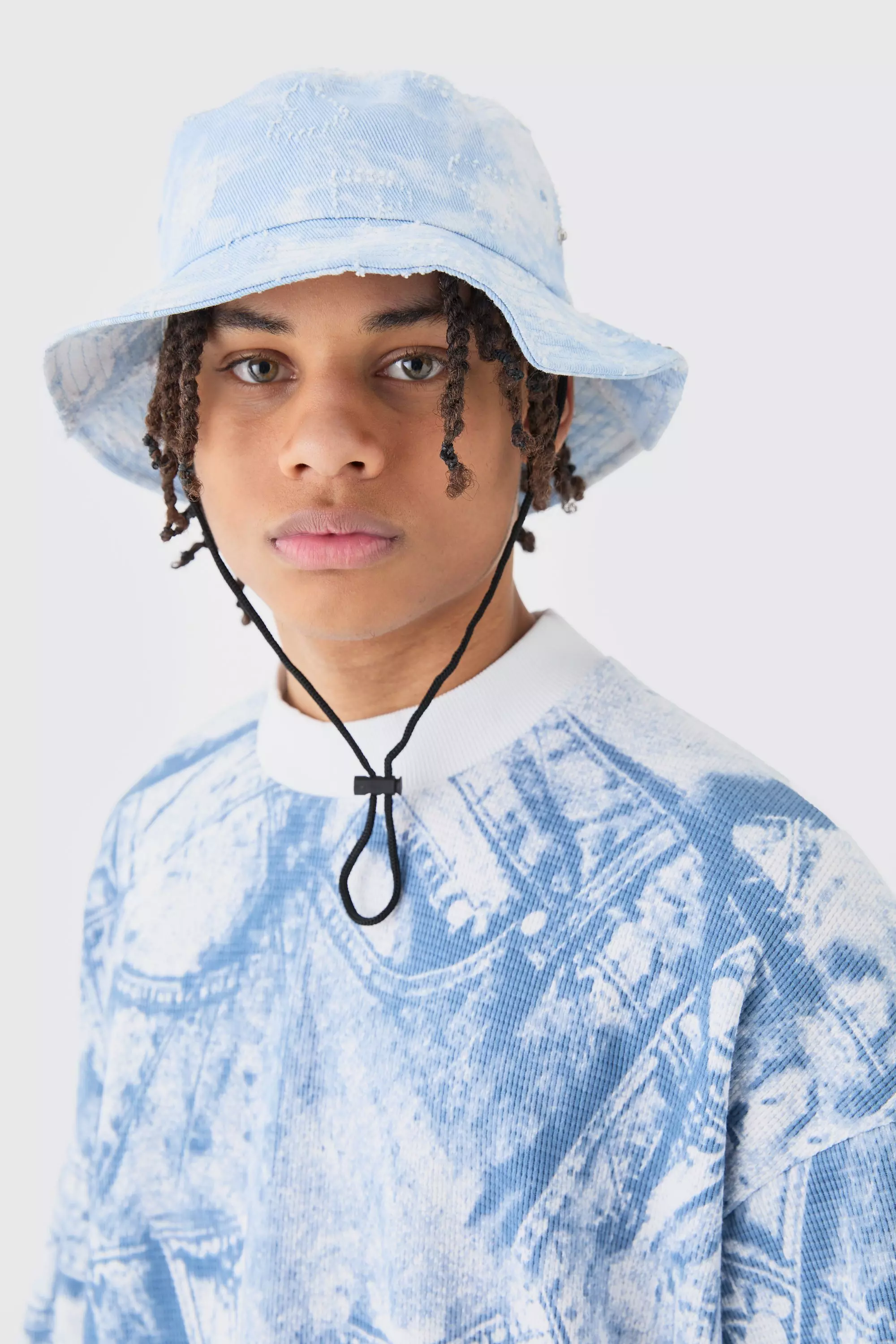 Printed Tie Dye Boonie Hat In Blue alternative image