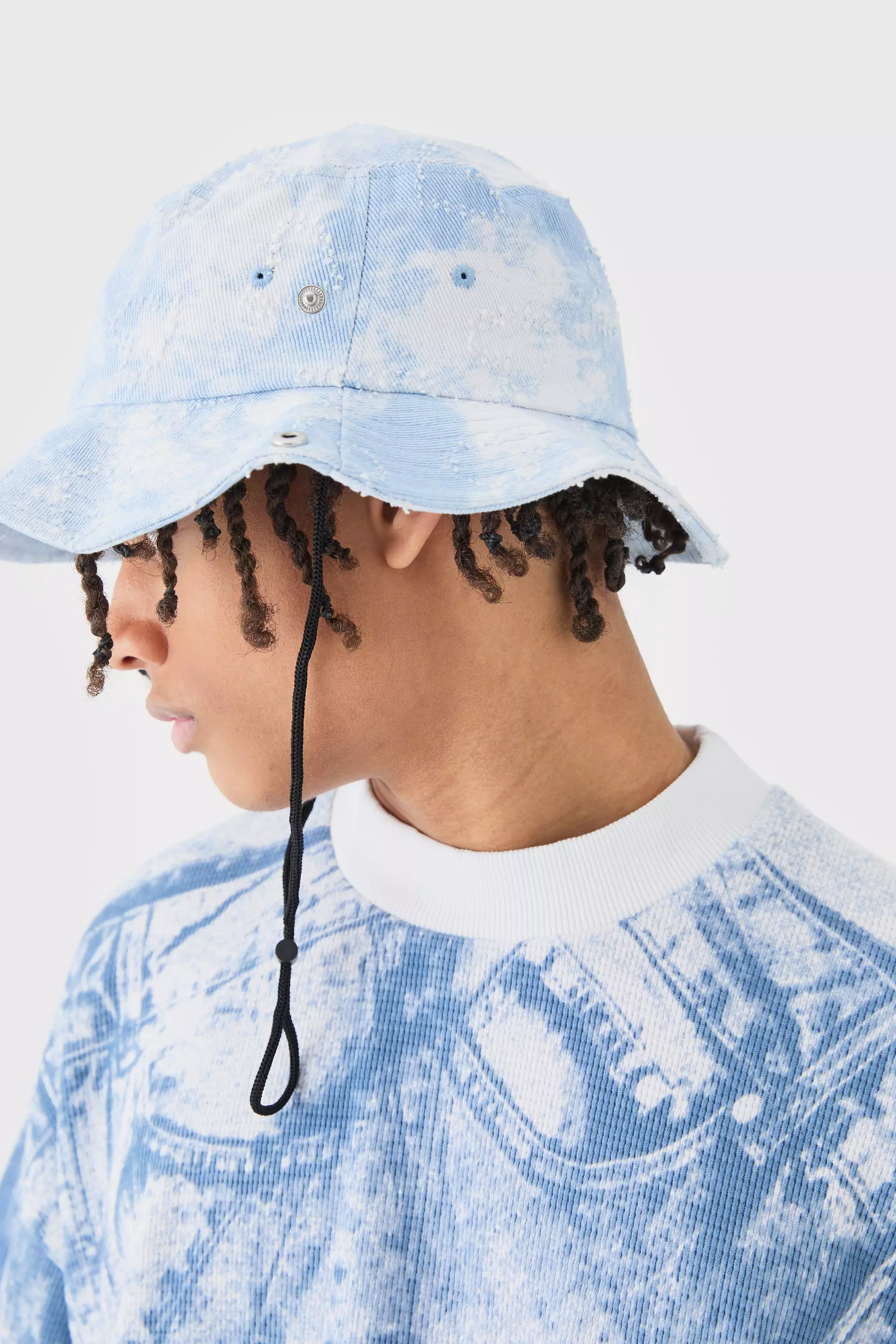 Printed Tie Dye Boonie Hat In Blue alternative image