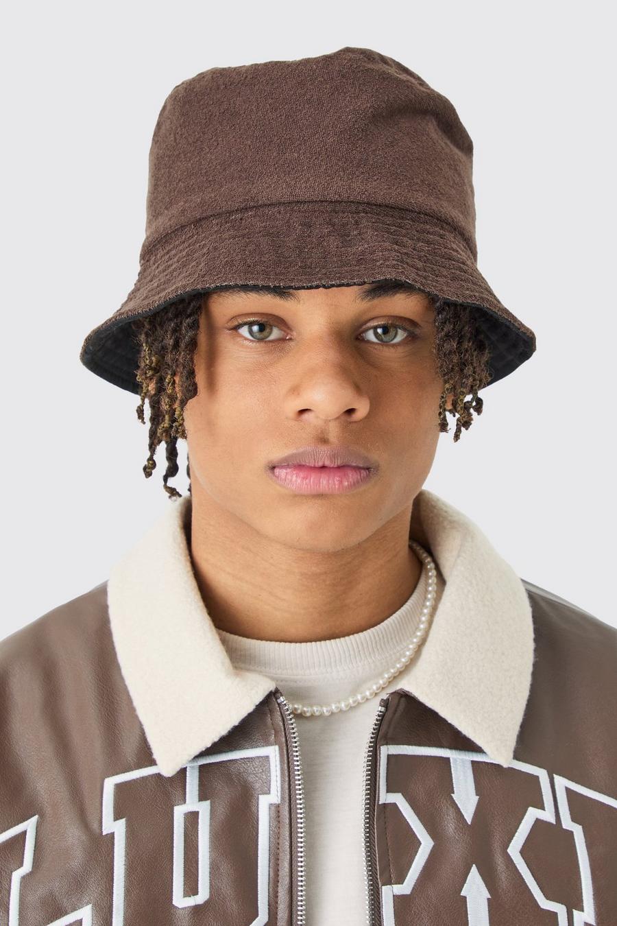 Towelling Bucket Hat Ebony In Chocolate image number 1