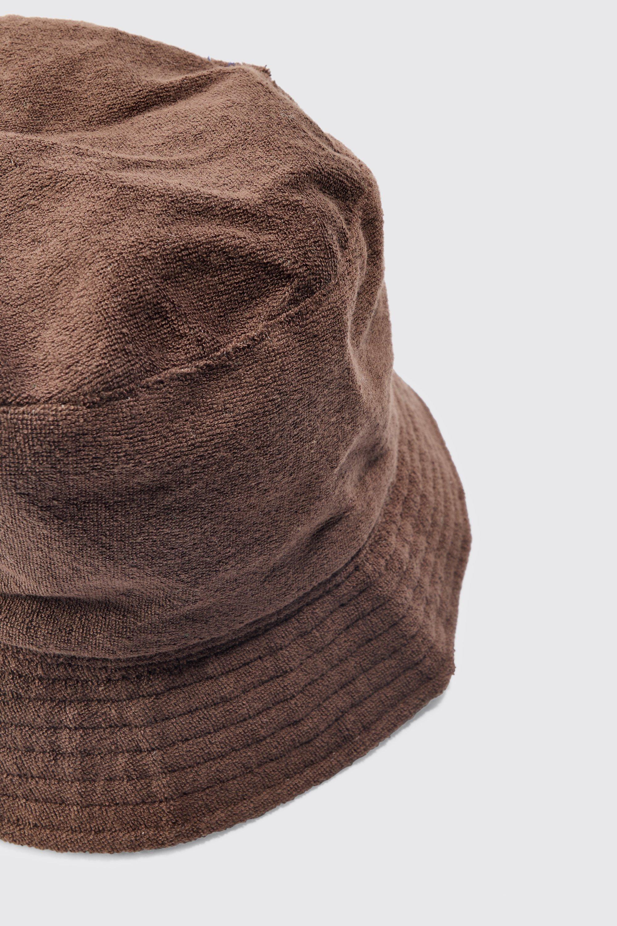 Towelling Bucket Hat In Chocolate