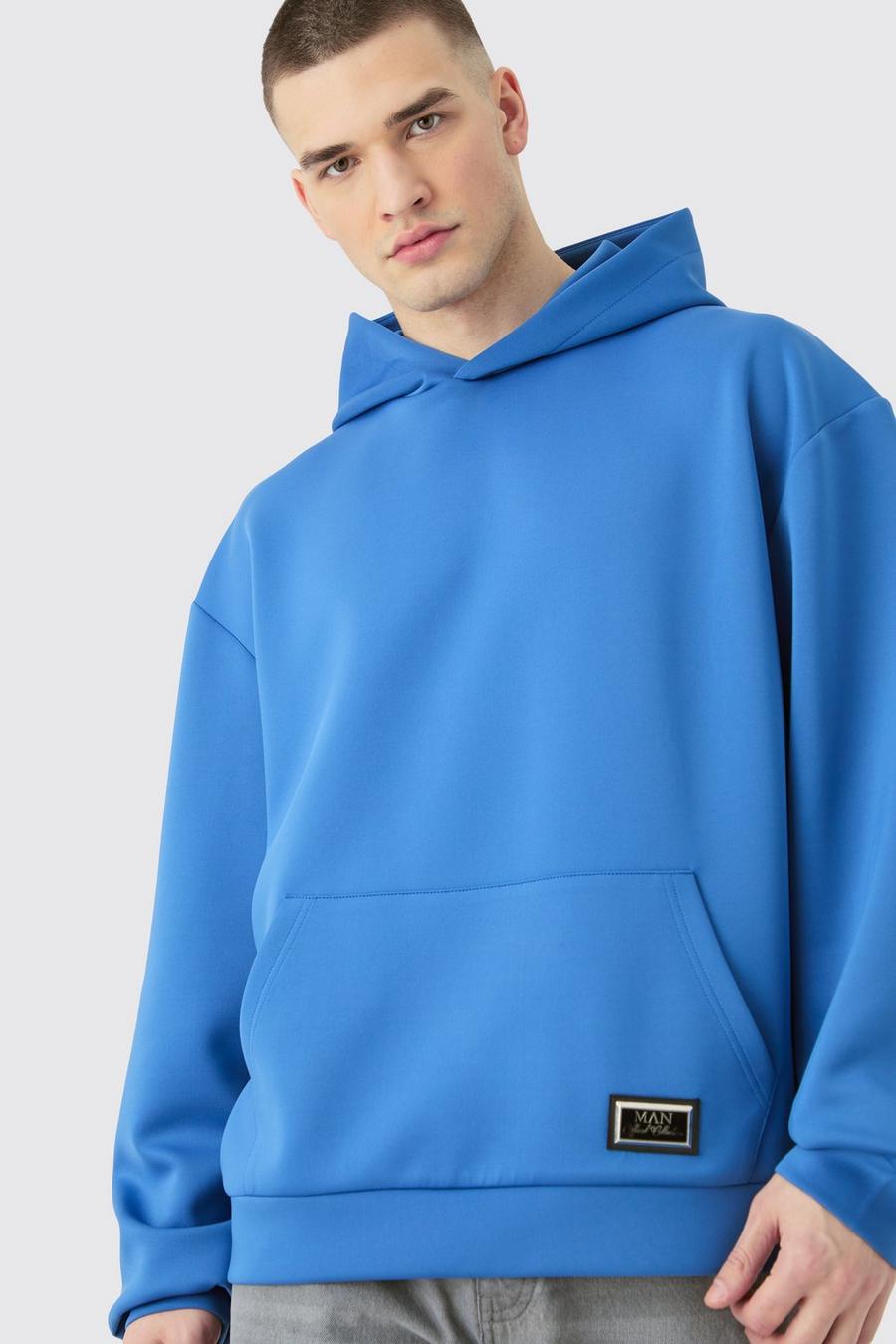 Cobalt Tall Oversized Boxy Scuba Hoodie image number 1