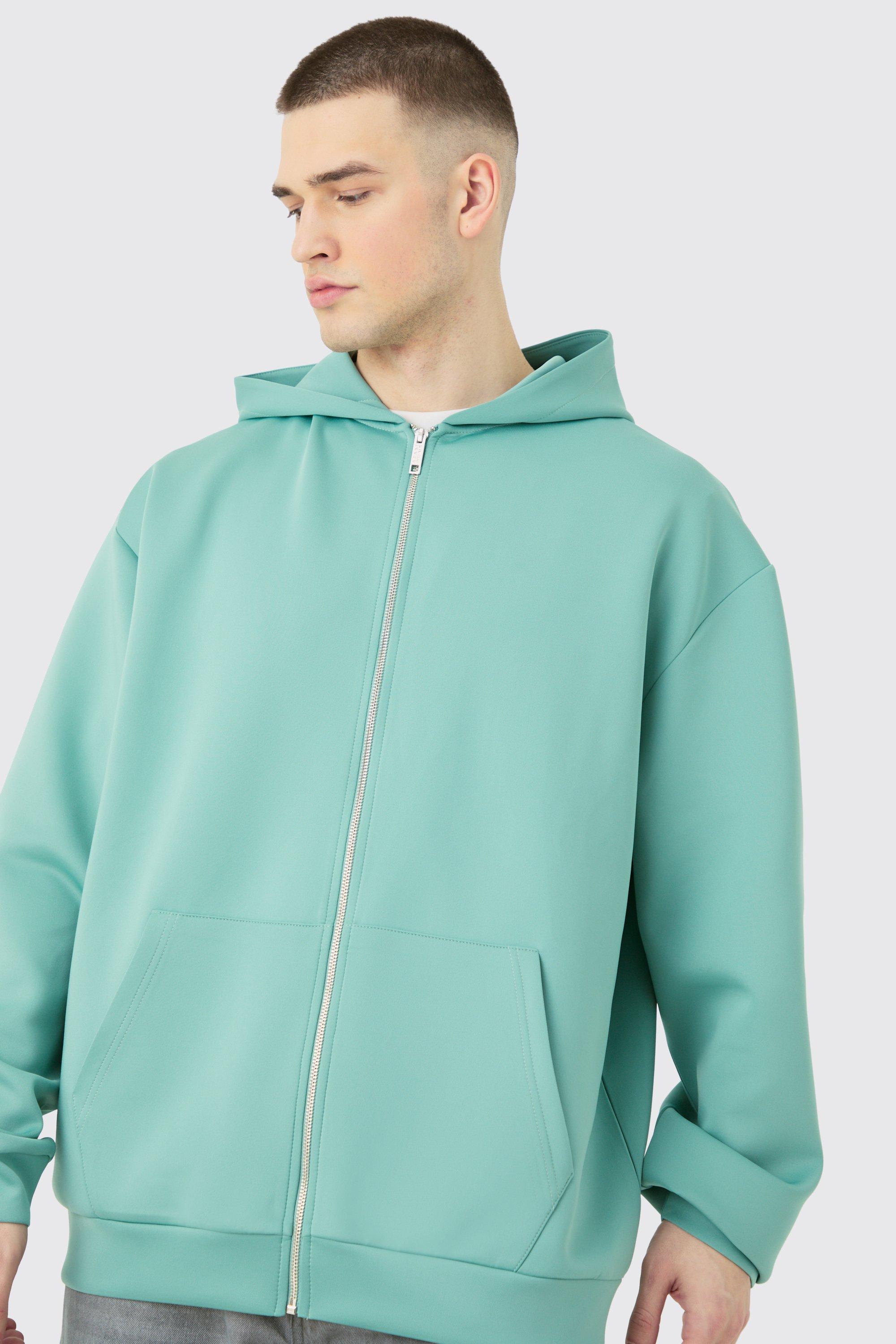 Tall Oversized Zip Through Scuba Hoodie