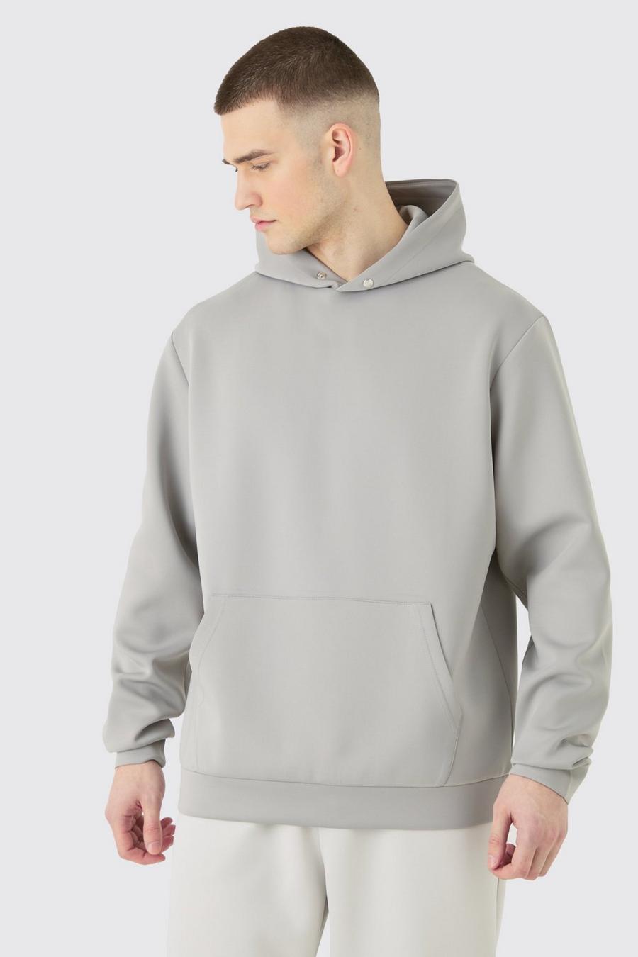 Grey Tall Over The Head Scuba Hoodie image number 1