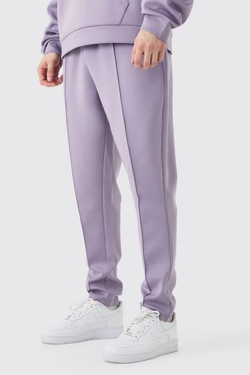 Purple Tall Slim Tapered Cropped Scuba Sweatpant