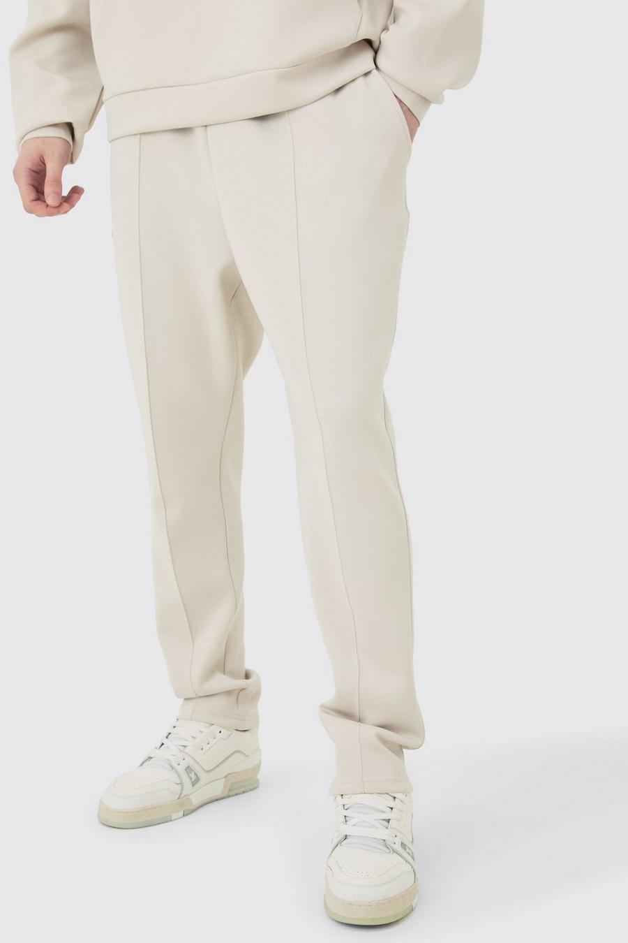 Light grey Tall Slim Tapered Cropped Scuba Jogger image number 1