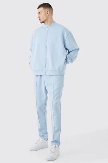 Blue Tall Oversized Boxy Scuba Bomber Set