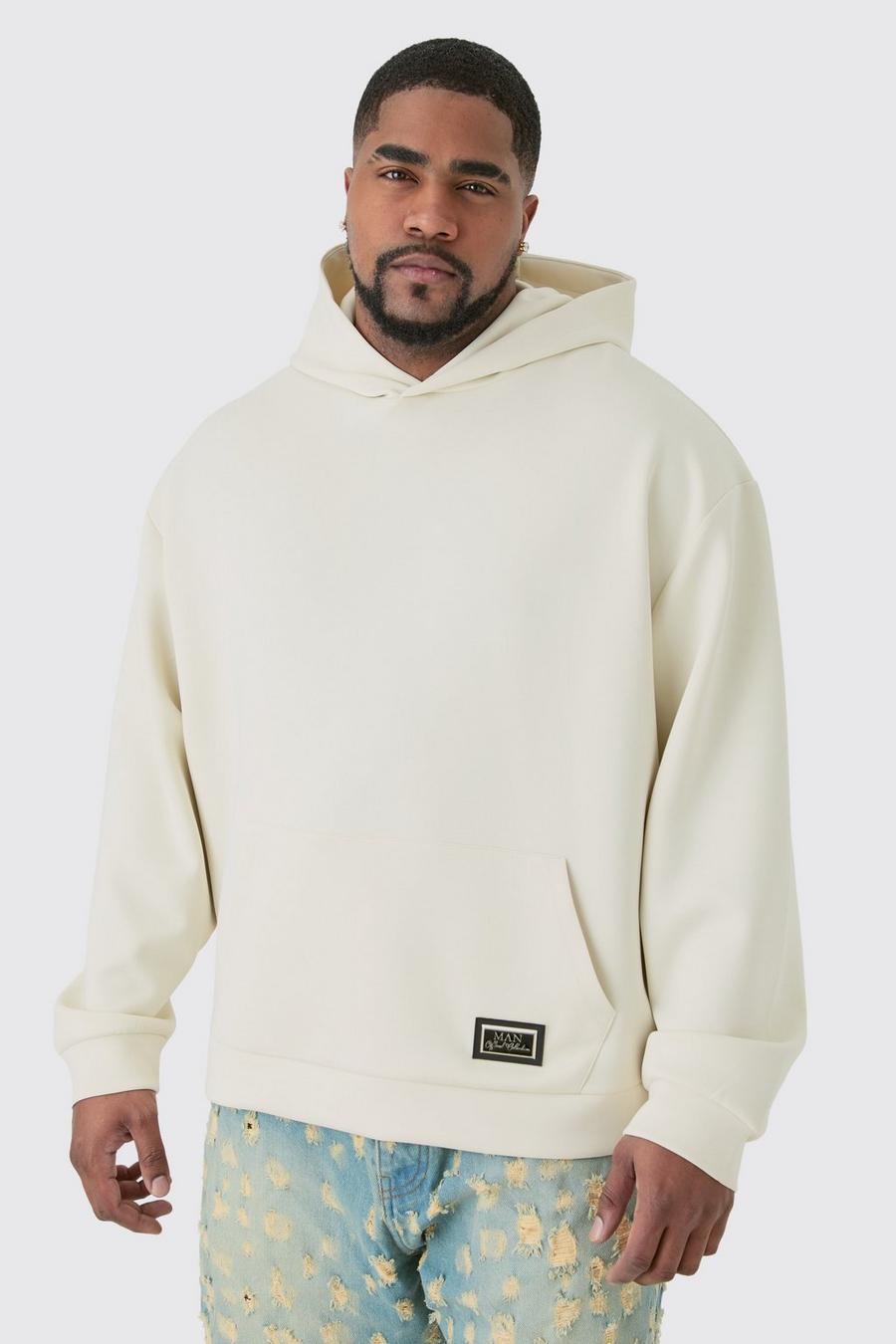 Ecru Plus Oversized hoodie i scuba image number 1