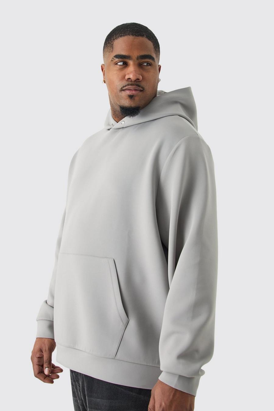 Grey Plus Over The Head Scuba Hoodie image number 1