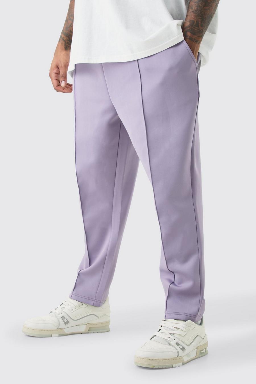 Pantaloni tuta Plus Size affusolati alla caviglia in Scuba, Purple
