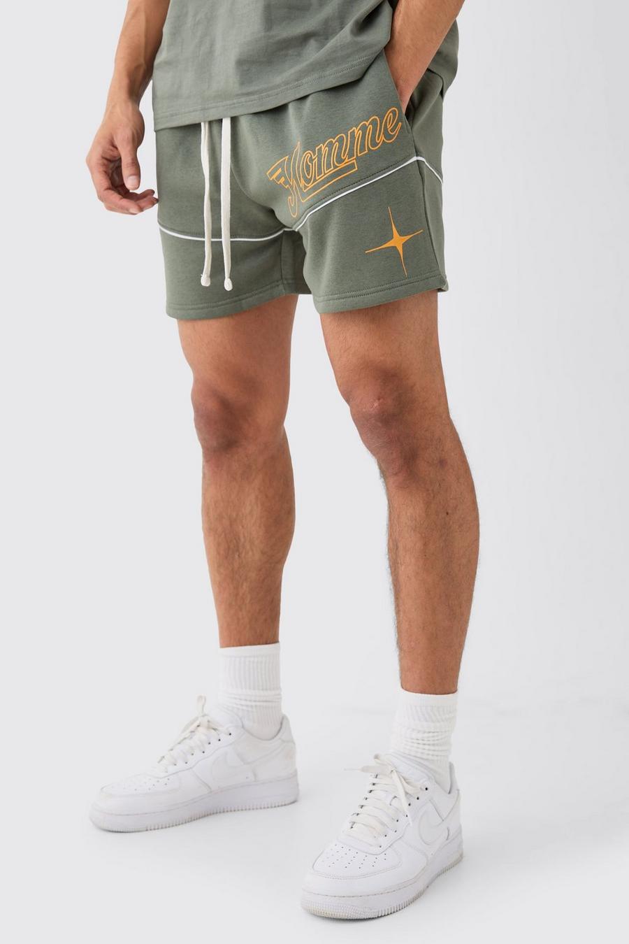Khaki Homme Korta shorts med ledig passform image number 1