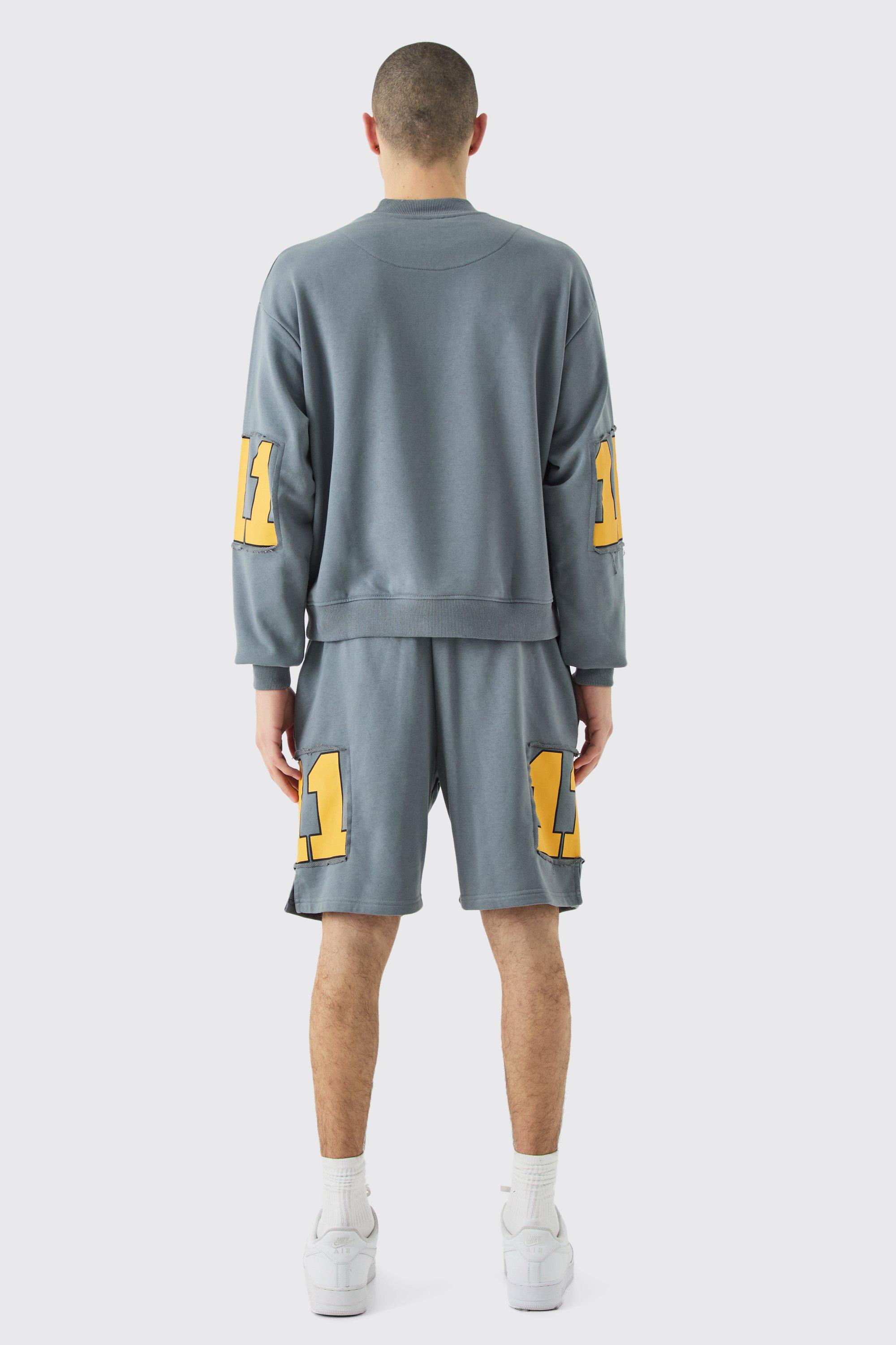 Oversized Boxy Homme Cut Out Sweatshirt Shorts