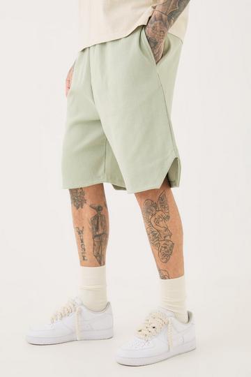 Sage Green Tall Volley Short Length Heavyweight Ribbed Short