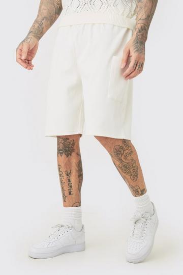 Tall Relaxed Heavyweight Ribbed Patch Pocket Short ecru