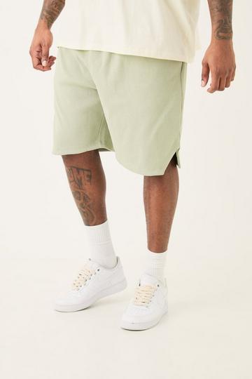 Sage Green Plus Volly Heavy Weight Ribbed Short