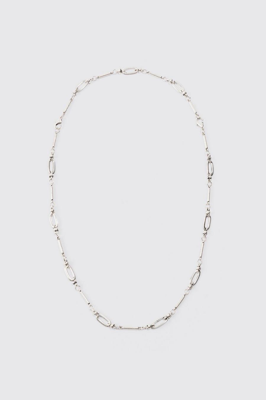 Silver Chain Link Detail Multi Layer Necklace image number 1