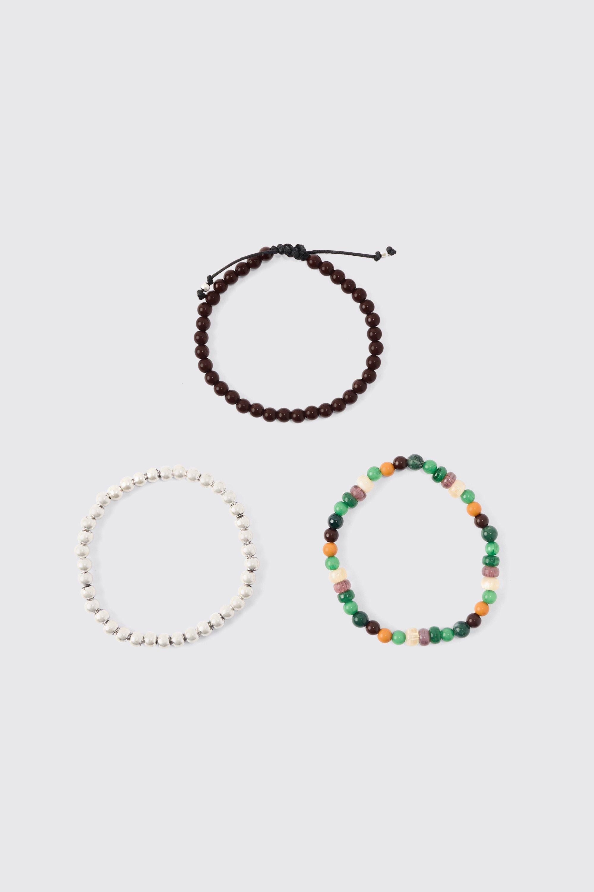 Lot de 3 bracelets à perles