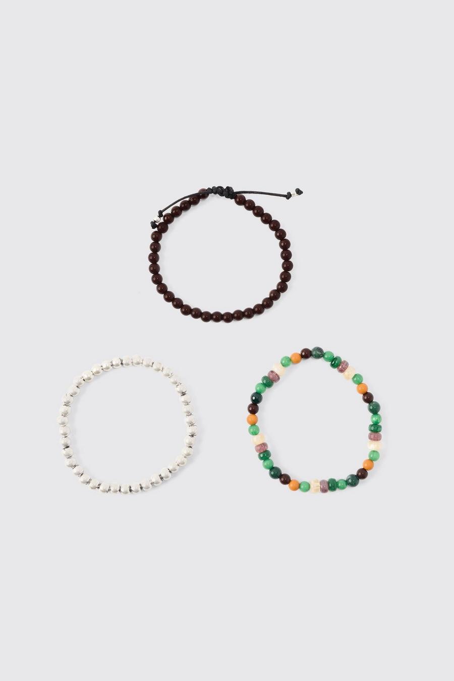 3er-Pack Perlen-Armbänder, Multi