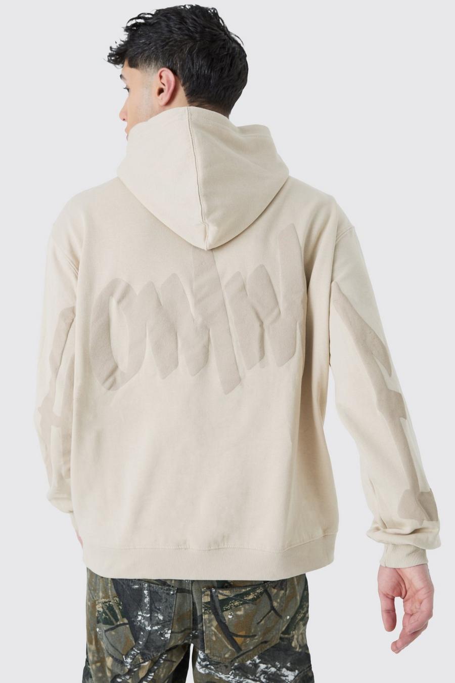 Sand Homme Oversize hoodie med tryck image number 1