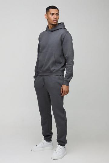 Boxy Hooded Tracksuit charcoal