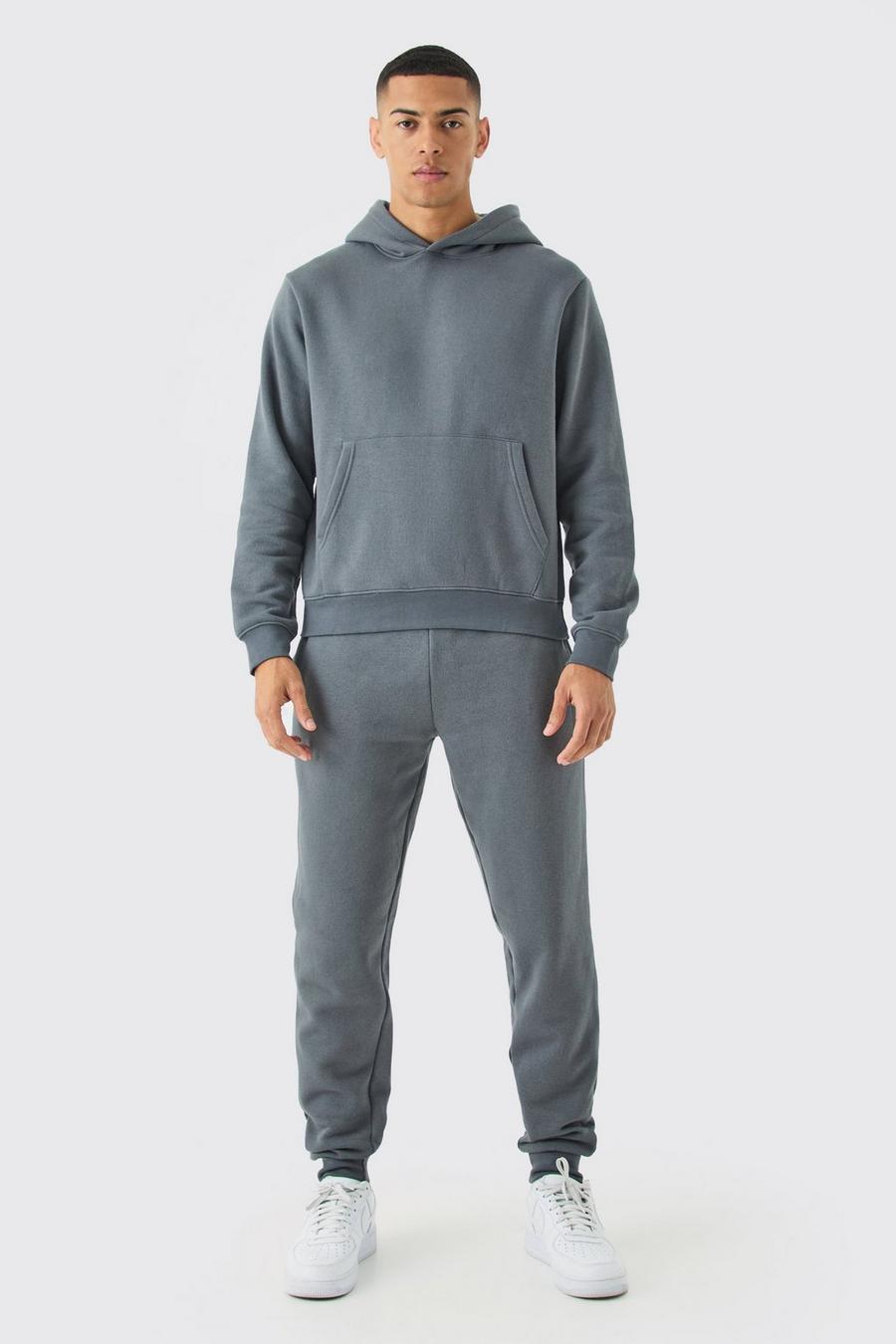 Charcoal Boxy Hooded Tracksuit image number 1