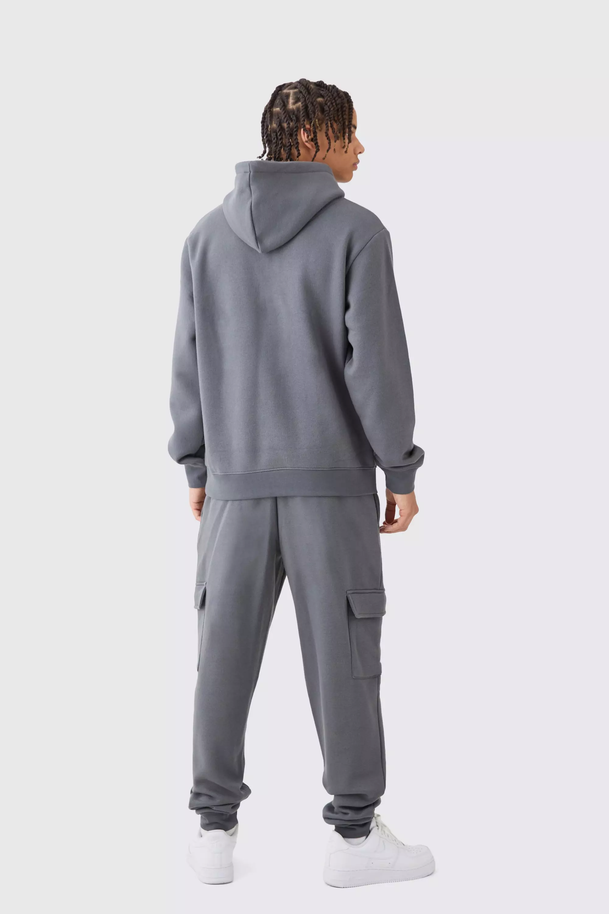 Charcoal Man Hooded Cargo Tracksuit alternative image