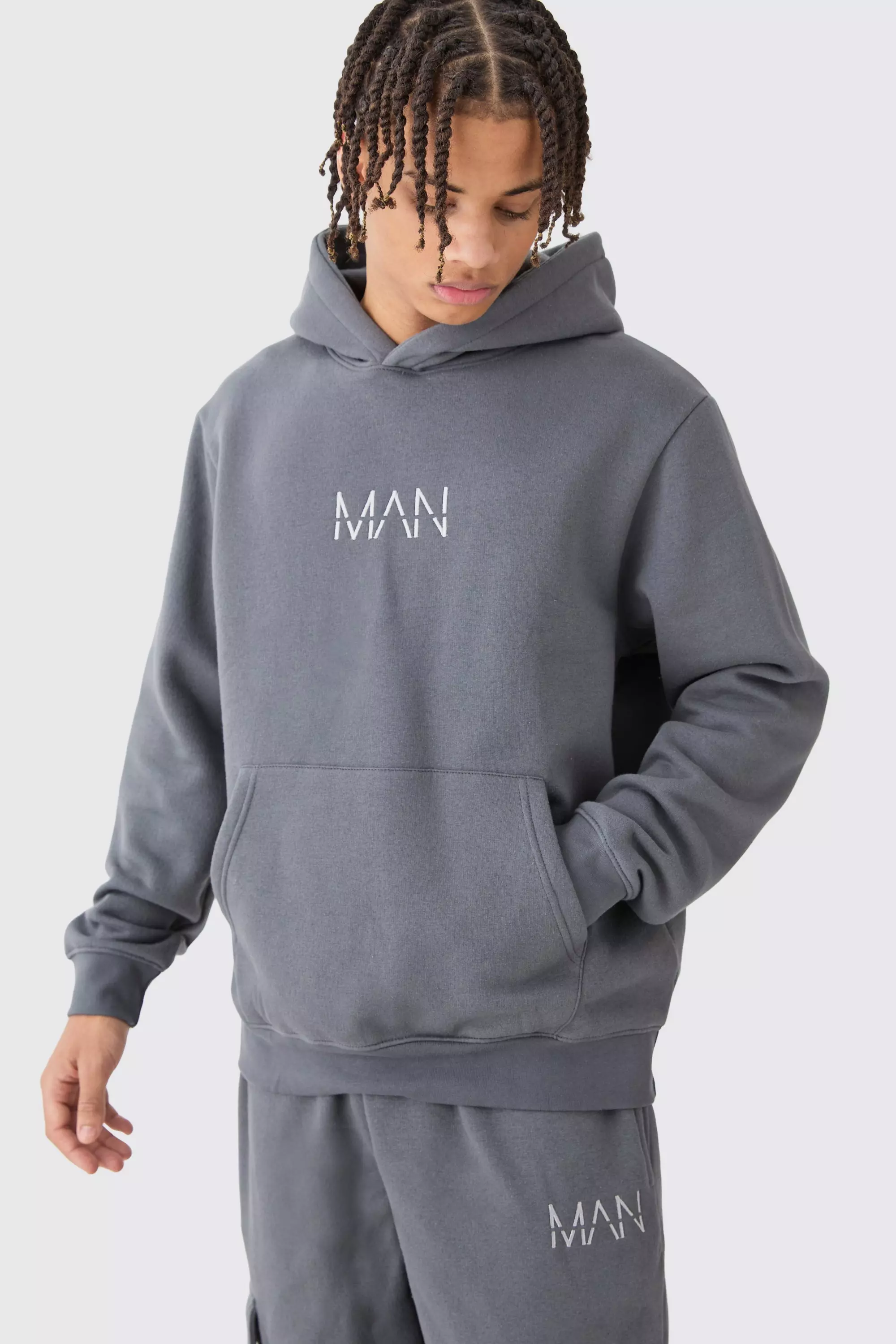 Charcoal Man Hooded Cargo Tracksuit alternative image