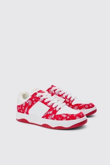 Red Limited Edition Bandana Print Chunky Sneakers In Red