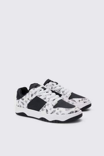 Limited Edition Bandana Print Chunky Sneakers In Black