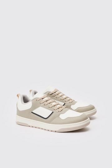 Contrast Chunky Sneakers In Stone stone