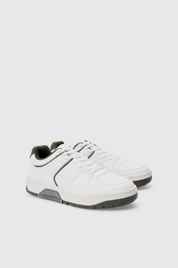 Contrast Piping Chunky Sneakers In Khaki khaki