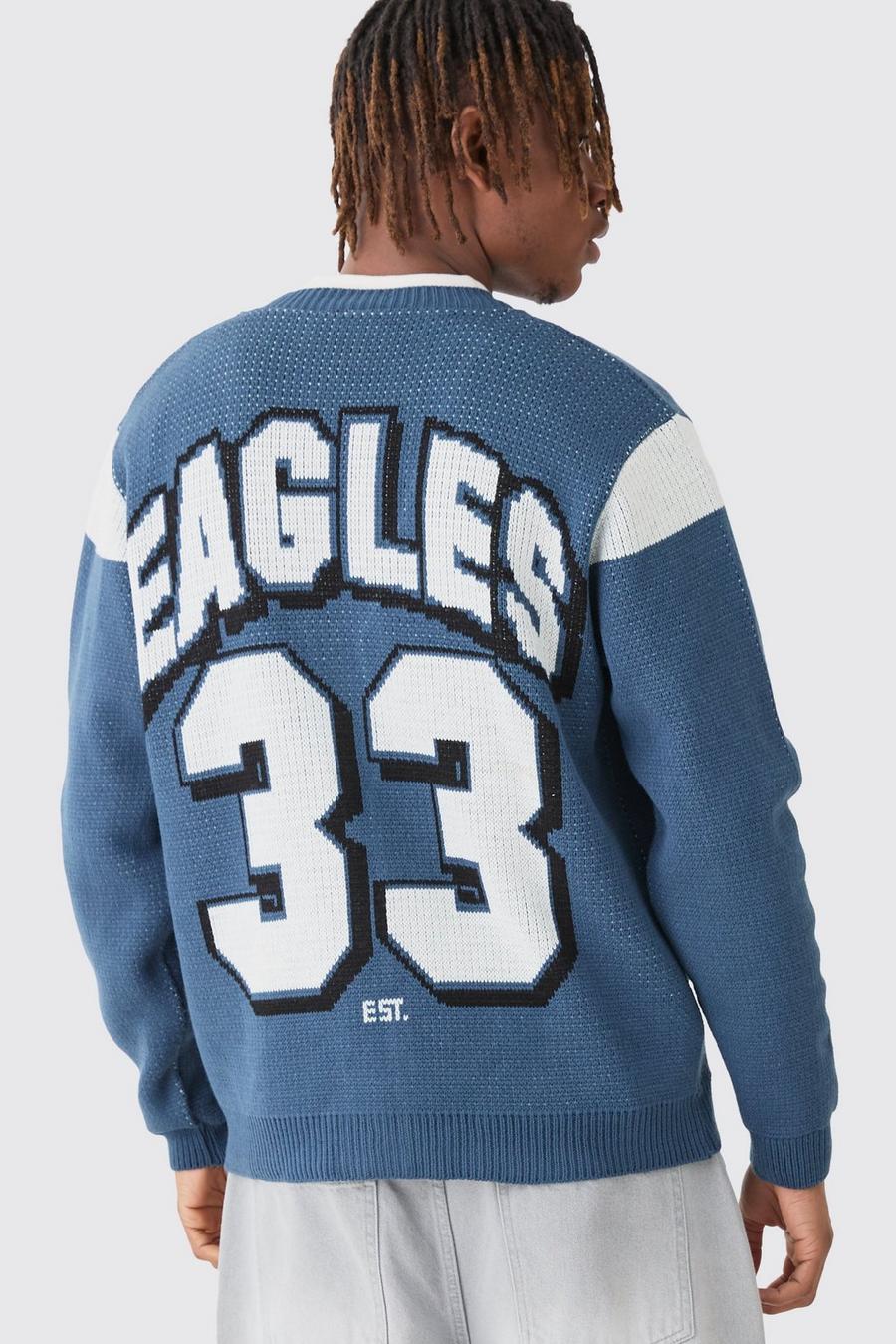 Sage NFL Eagles Oversize cardigan med tryck image number 1