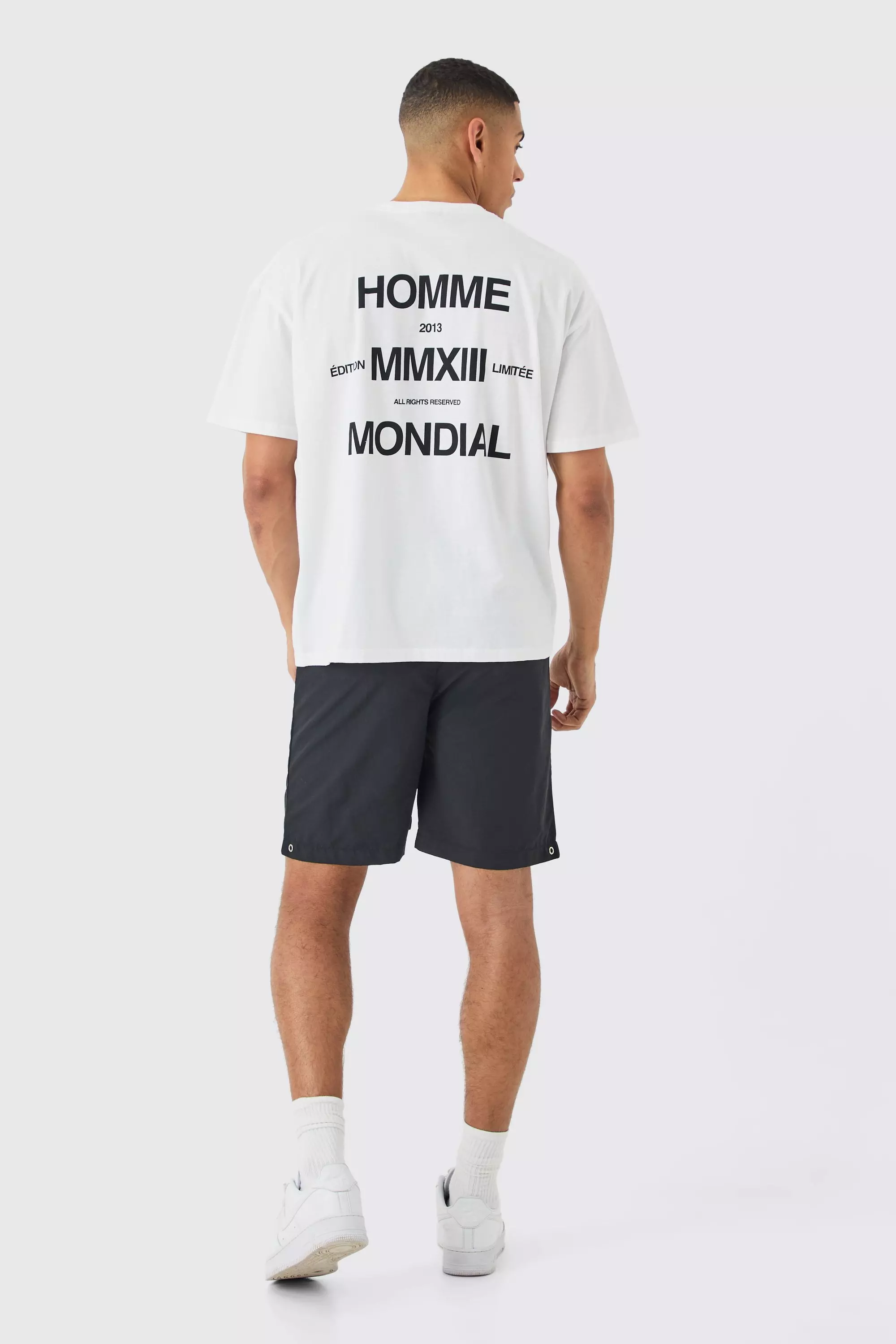 Black Elasticated Waist Zip Detail Relaxed Shell Short alternative image