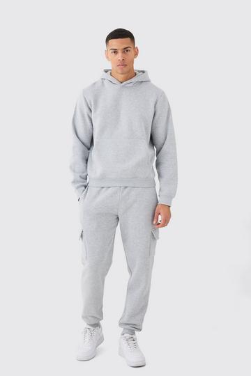 Grey Boxy Hooded Cargo Tracksuit