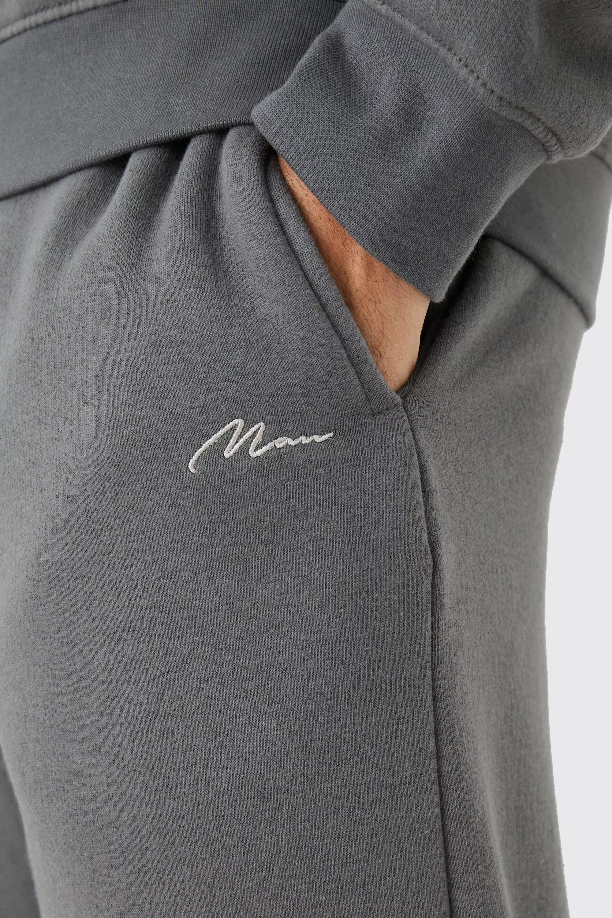 Charcoal Man Signature Extended Neck Split Hem Sweatshirt Tracksuit alternative image