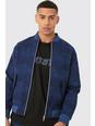Giacca Bomber sartoriale Regular Fit con trama, Navy