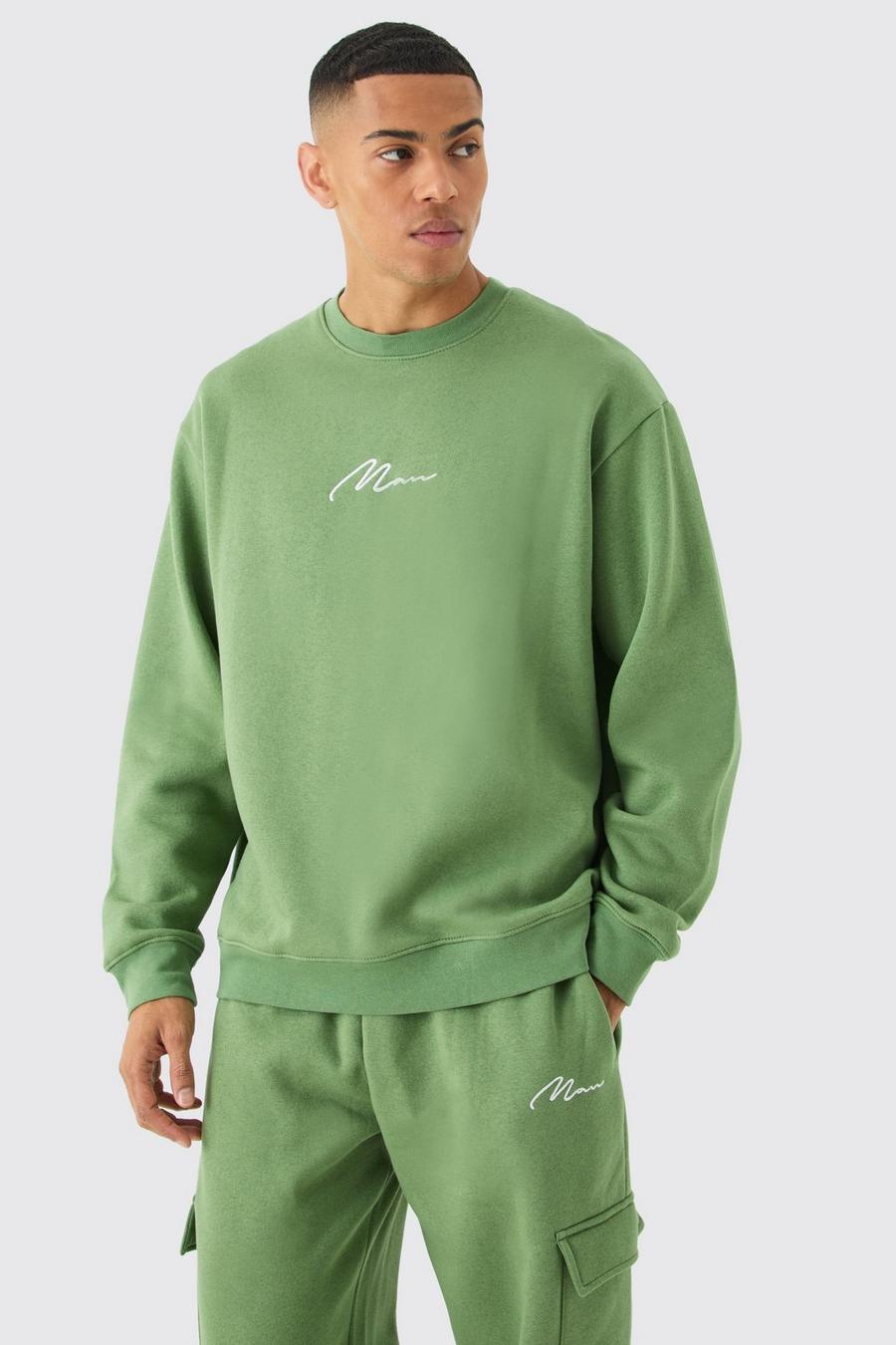 Sage Man Signature Oversize sweatshirt med fickor image number 1