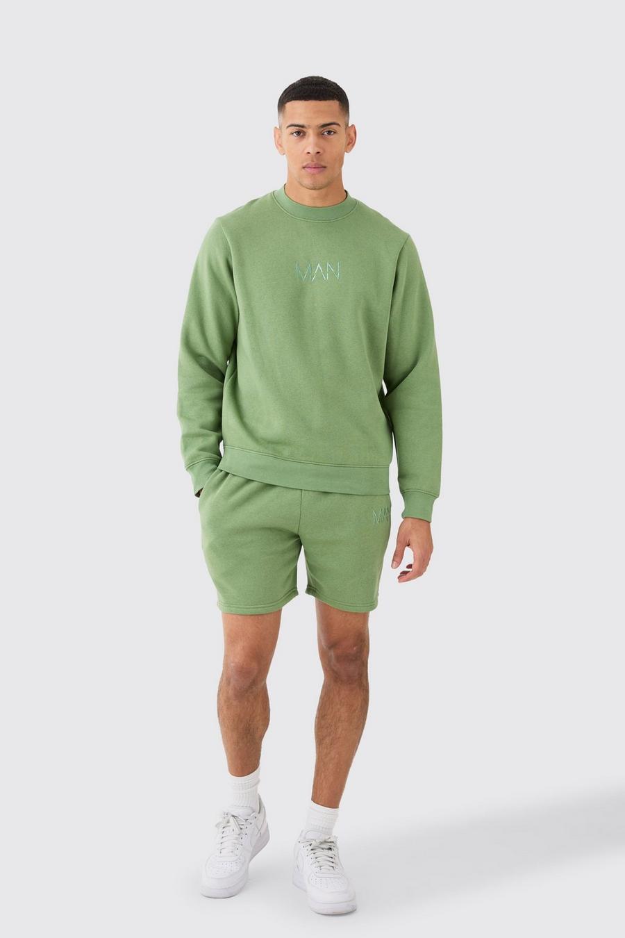 Sage MAN Sweatshirt och shorts med hög halsmudd image number 1