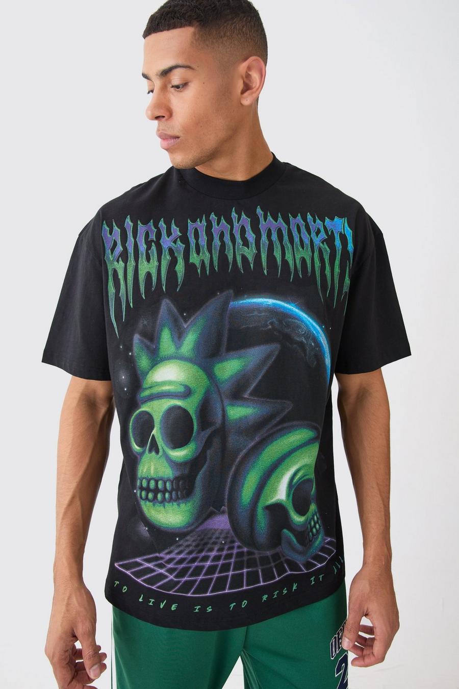 Black Oversized Gelicenseerd Rick & Morty T-Shirt image number 1